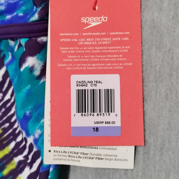 Speedo One Piece Swimsuit Women Plus Size 18 Contemporary Fit Soft Cups Lined - Picture 8 of 16